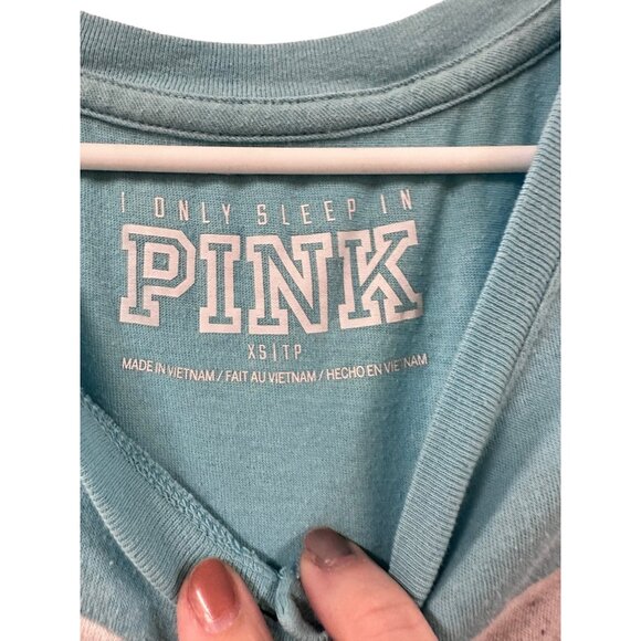 🌸3/$15🌸Victoria Secret Pink Color Block Tee Weekends are for Waffles sz XS - Picture 4 of 5